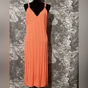 XXXL MADDEN NYC Elegant Coral Knit Midi Dress